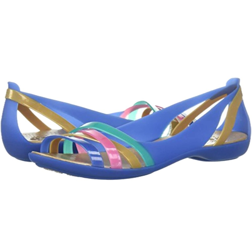 CROCS Size 10 Women's Blue Isabella Huarache 2 Flat Sandal Strappy